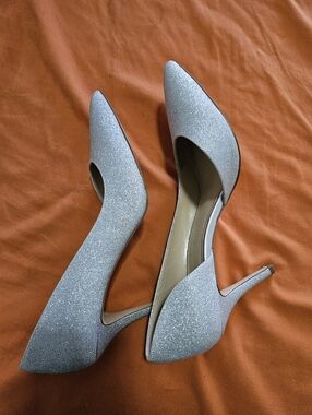 BCBGeneration Silver Sparkle Pumps